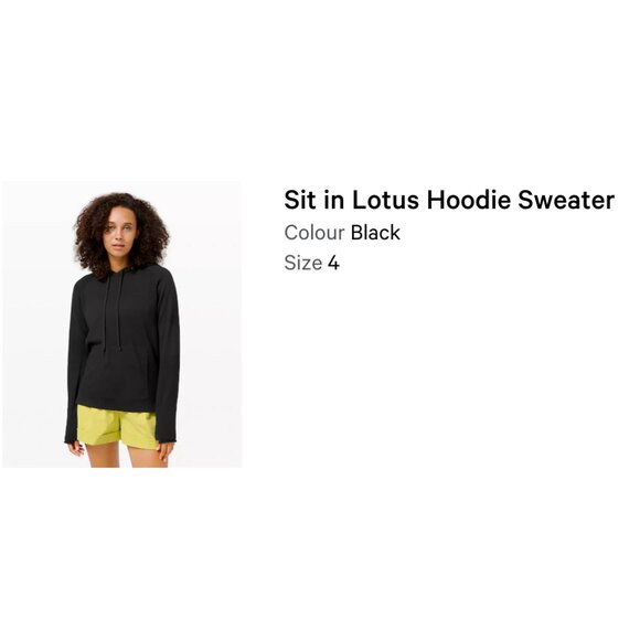 lululemon Black Sit In Lotus Hoodie Sweater size 4 - Picture 12 of 13